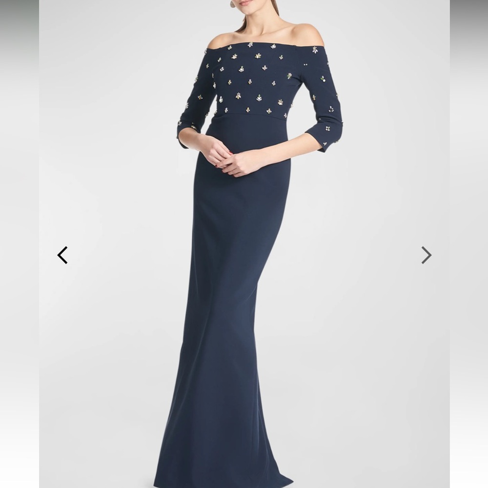 NWT Sachin & Babi Amarette Off-Shoulder Crystal-Embellished Gown - Size 6